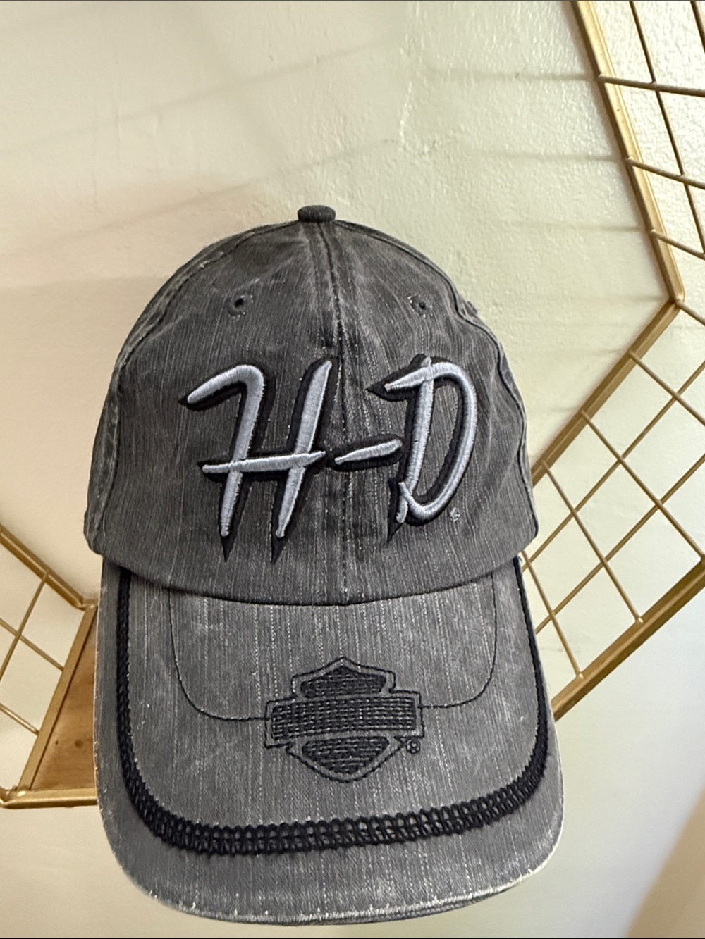 Harley-Davidson Black & Gray H-D Embroidered Cap